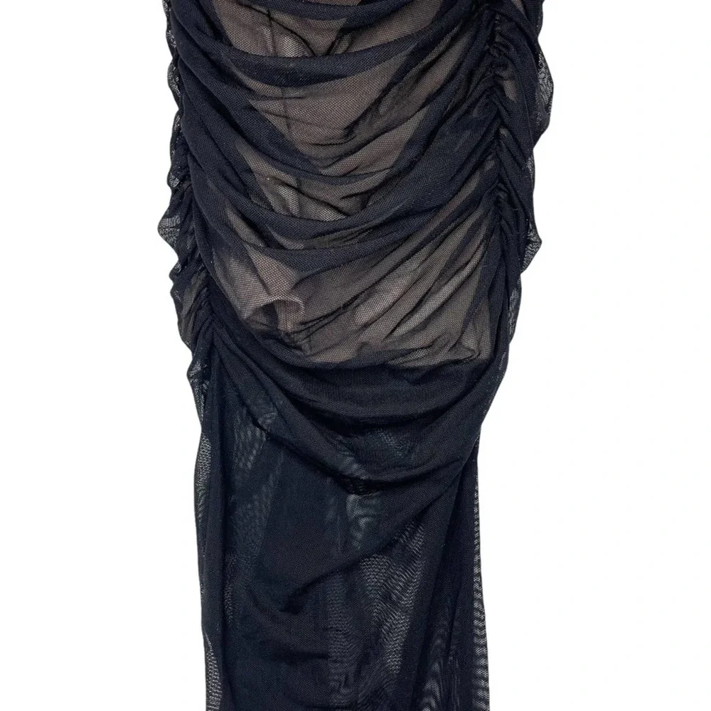 Nookie NWT Black Nude Mesh Strapless Eden Gown - XS - Picture 7 of 12